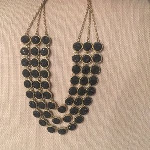 Ann Taylor Black and Gold Sparkly Necklace
